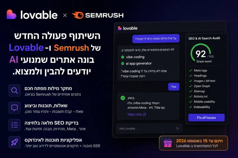 Lovable x SEMrush - פרקטיקה